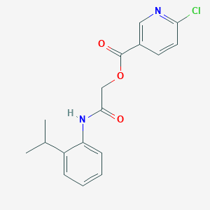 molecular formula C17H17ClN2O3 B2626876 {[2-(Propan-2-yl)phenyl]carbamoyl}methyl 6-chloropyridine-3-carboxylate CAS No. 386279-66-9