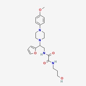 molecular formula C22H30N4O5 B2626881 N1-(2-(呋喃-2-基)-2-(4-(4-甲氧基苯基)哌嗪-1-基)乙基)-N2-(3-羟基丙基)草酰胺 CAS No. 877633-88-0