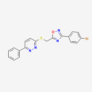 B2626882 3-({[3-(4-Bromophenyl)-1,2,4-oxadiazol-5-yl]methyl}thio)-6-phenylpyridazine CAS No. 1111260-27-5
