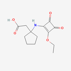 molecular formula C13H17NO5 B2626883 1[(2-Ethoxy-3,4-dioxocyclobut-1-en-1-yl)amino]cyclopentyl]acetic acid CAS No. 1335041-85-4
