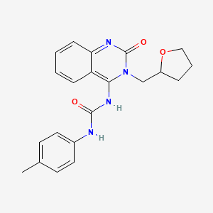 (E)-1-(2-oxo-3-((tetrahydrofuran-2-yl)methyl)-2,3-dihydroquinazolin-4(1H)-ylidene)-3-(p-tolyl)urea