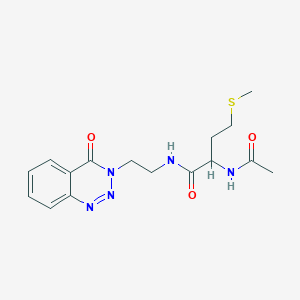molecular formula C16H21N5O3S B2626890 2-acetamido-4-(methylthio)-N-(2-(4-oxobenzo[d][1,2,3]triazin-3(4H)-yl)ethyl)butanamide CAS No. 1902901-14-7