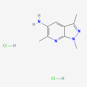 molecular formula C9H14Cl2N4 B2626891 1,3,6-trimethyl-1H-pyrazolo[3,4-b]pyridin-5-amine dihydrochloride CAS No. 1909308-48-0