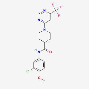 molecular formula C18H18ClF3N4O2 B2626897 N-(3-chloro-4-methoxyphenyl)-1-[6-(trifluoromethyl)pyrimidin-4-yl]piperidine-4-carboxamide CAS No. 1775546-35-4