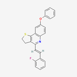 molecular formula C25H18FNOS B2626903 4-[(E)-2-(2-氟苯基)乙烯基]-8-苯氧基-2,3-二氢噻吩并[3,2-c]喹啉 CAS No. 865658-60-2