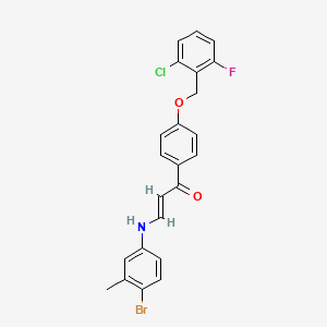 (E)-3-(4-bromo-3-methylanilino)-1-[4-[(2-chloro-6-fluorophenyl)methoxy]phenyl]prop-2-en-1-one