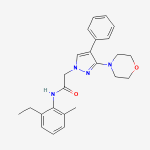 molecular formula C24H28N4O2 B2626913 N-(2-ethyl-6-methylphenyl)-2-(3-morpholino-4-phenyl-1H-pyrazol-1-yl)acetamide CAS No. 1286713-14-1