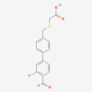 2-[[4-(3-Fluoro-4-formylphenyl)phenyl]methylsulfanyl]acetic acid