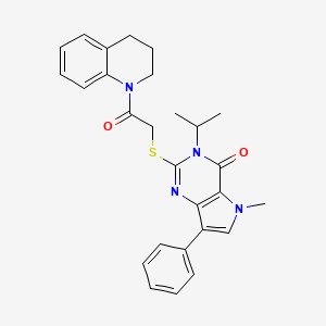 5-methyl-2-{[2-oxo-2-(1,2,3,4-tetrahydroquinolin-1-yl)ethyl]sulfanyl}-7-phenyl-3-(propan-2-yl)-3H,4H,5H-pyrrolo[3,2-d]pyrimidin-4-one