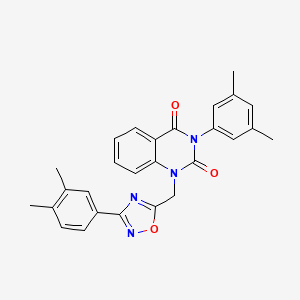 molecular formula C27H24N4O3 B2626931 3-(3,5-dimethylphenyl)-1-((3-(3,4-dimethylphenyl)-1,2,4-oxadiazol-5-yl)methyl)quinazoline-2,4(1H,3H)-dione CAS No. 1358924-57-8