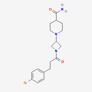 molecular formula C18H24BrN3O2 B2626933 1-(1-(3-(4-Bromophenyl)propanoyl)azetidin-3-yl)piperidine-4-carboxamide CAS No. 2034309-91-4