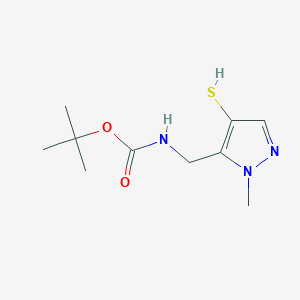 molecular formula C10H17N3O2S B2626938 Tert-butyl N-[(2-methyl-4-sulfanylpyrazol-3-yl)methyl]carbamate CAS No. 2408958-58-5