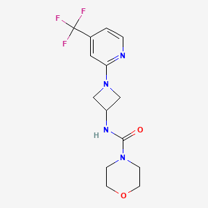 molecular formula C14H17F3N4O2 B2626941 N-[1-[4-(Trifluoromethyl)pyridin-2-yl]azetidin-3-yl]morpholine-4-carboxamide CAS No. 2415521-00-3