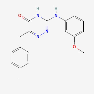 molecular formula C18H18N4O2 B2626942 3-((3-甲氧基苯基)氨基)-6-(4-甲基苯甲基)-1,2,4-三嗪-5(4H)-酮 CAS No. 898650-37-8