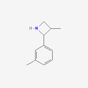 molecular formula C11H15N B2626945 Azetidine, 3-methyl-2-(3-methylphenyl)- CAS No. 1864472-00-3