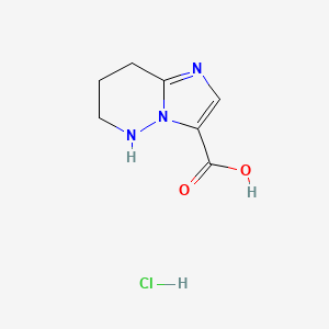 molecular formula C7H10ClN3O2 B2626948 5,6,7,8-Tetrahydroimidazo[1,2-b]pyridazine-3-carboxylic acid;hydrochloride CAS No. 2375273-33-7