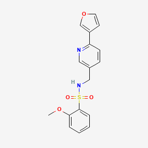 molecular formula C17H16N2O4S B2626951 N-((6-(furan-3-yl)pyridin-3-yl)methyl)-2-methoxybenzenesulfonamide CAS No. 2034311-49-2