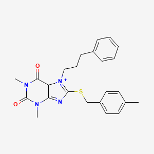 molecular formula C24H26N4O2S B2626957 1,3-dimethyl-8-{[(4-methylphenyl)methyl]sulfanyl}-7-(3-phenylpropyl)-2,3,6,7-tetrahydro-1H-purine-2,6-dione CAS No. 377061-09-1