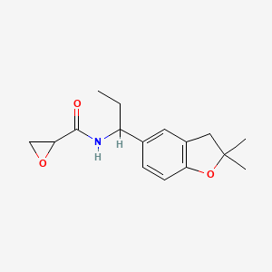 B2626958 N-[1-(2,2-Dimethyl-3H-1-benzofuran-5-yl)propyl]oxirane-2-carboxamide CAS No. 2418726-38-0