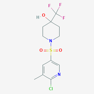 molecular formula C12H14ClF3N2O3S B2626960 1-[(6-Chloro-5-methylpyridin-3-yl)sulfonyl]-4-(trifluoromethyl)piperidin-4-ol CAS No. 1423789-50-7