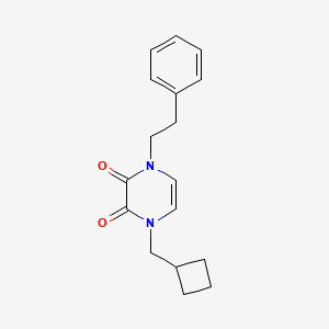 1-(Cyclobutylmethyl)-4-(2-phenylethyl)pyrazine-2,3-dione