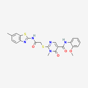 N-(2-methoxyphenyl)-1-methyl-2-((2-((6-methylbenzo[d]thiazol-2-yl)amino)-2-oxoethyl)thio)-6-oxo-1,6-dihydropyrimidine-5-carboxamide