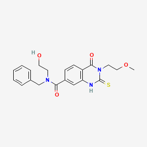N-benzyl-N-(2-hydroxyethyl)-3-(2-methoxyethyl)-4-oxo-2-sulfanylidene-1,2,3,4-tetrahydroquinazoline-7-carboxamide