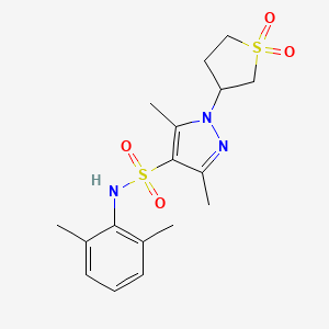molecular formula C17H23N3O4S2 B2626991 N-(2,6-dimethylphenyl)-1-(1,1-dioxidotetrahydrothiophen-3-yl)-3,5-dimethyl-1H-pyrazole-4-sulfonamide CAS No. 1019095-01-2