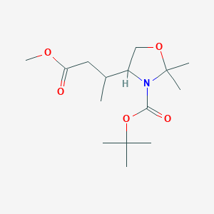 molecular formula C15H27NO5 B2627003 Tert-butyl 4-(4-methoxy-4-oxobutan-2-yl)-2,2-dimethyl-1,3-oxazolidine-3-carboxylate CAS No. 1824467-86-8