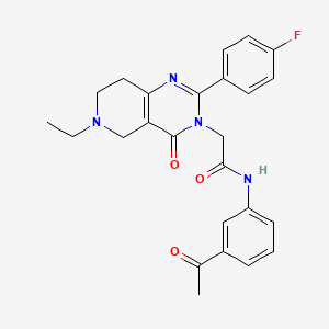 molecular formula C25H25FN4O3 B2627005 N-(3-acetylphenyl)-2-(6-ethyl-2-(4-fluorophenyl)-4-oxo-5,6,7,8-tetrahydropyrido[4,3-d]pyrimidin-3(4H)-yl)acetamide CAS No. 1251552-51-8