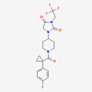 1-{1-[1-(4-Fluorophenyl)cyclopropanecarbonyl]piperidin-4-yl}-3-(2,2,2-trifluoroethyl)imidazolidine-2,4-dione