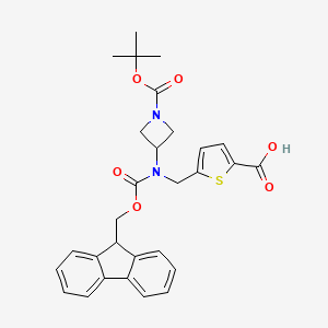 5-[[9H-Fluoren-9-ylmethoxycarbonyl-[1-[(2-methylpropan-2-yl)oxycarbonyl]azetidin-3-yl]amino]methyl]thiophene-2-carboxylic acid