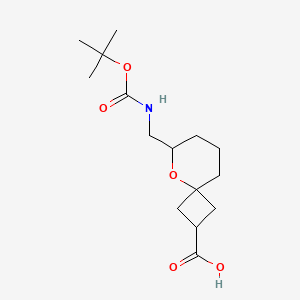 6-[[(2-Methylpropan-2-yl)oxycarbonylamino]methyl]-5-oxaspiro[3.5]nonane-2-carboxylic acid