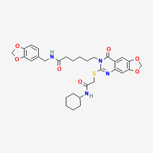 N-(1,3-benzodioxol-5-ylmethyl)-6-[6-{[2-(cyclohexylamino)-2-oxoethyl]thio}-8-oxo[1,3]dioxolo[4,5-g]quinazolin-7(8H)-yl]hexanamide