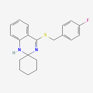 molecular formula C20H21FN2S B2627012 4-[(4-fluorophenyl)methylsulfanyl]spiro[1H-quinazoline-2,1'-cyclohexane] CAS No. 893786-15-7