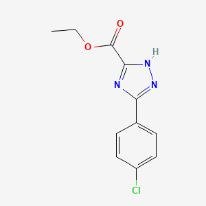 molecular formula C11H10ClN3O2 B2627014 ethyl 5-(4-chlorophenyl)-1H-1,2,4-triazole-3-carboxylate CAS No. 62230-51-7