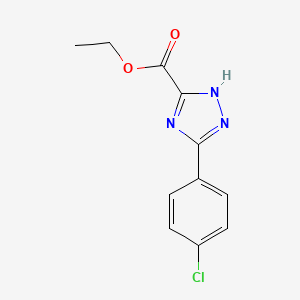 molecular formula C11H10ClN3O2 B2627014 1H-1,2,4-Triazole-5-carboxylic acid, 3-(4-chlorophenyl)-, ethyl ester CAS No. 62230-51-7