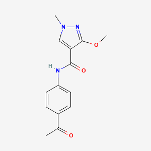 molecular formula C14H15N3O3 B2627017 N-(4-acetylphenyl)-3-methoxy-1-methyl-1H-pyrazole-4-carboxamide CAS No. 1014027-60-1