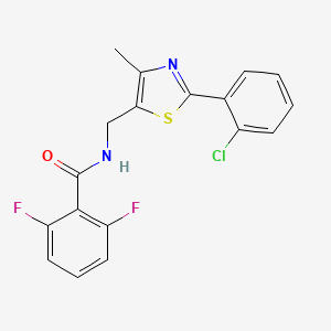 molecular formula C18H13ClF2N2OS B2627019 N-((2-(2-氯苯基)-4-甲基噻唑-5-基)甲基)-2,6-二氟苯甲酰胺 CAS No. 1421465-47-5