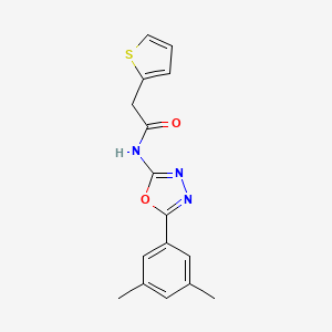 molecular formula C16H15N3O2S B2627023 N-(5-(3,5-dimethylphenyl)-1,3,4-oxadiazol-2-yl)-2-(thiophen-2-yl)acetamide CAS No. 1172477-82-5