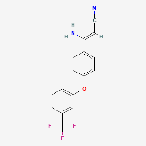 molecular formula C16H11F3N2O B2627028 (2Z)-3-amino-3-{4-[3-(trifluoromethyl)phenoxy]phenyl}prop-2-enenitrile CAS No. 478068-18-7