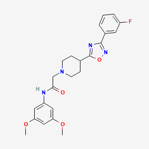 molecular formula C23H25FN4O4 B2627055 N-(3,5-dimethoxyphenyl)-2-(4-(3-(3-fluorophenyl)-1,2,4-oxadiazol-5-yl)piperidin-1-yl)acetamide CAS No. 1251624-76-6