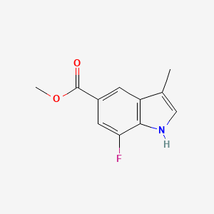molecular formula C11H10FNO2 B2627063 Methyl 7-fluoro-3-methyl-1H-indole-5-carboxylate CAS No. 2106766-32-7