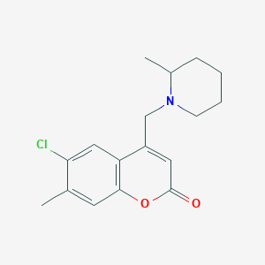 6-chloro-7-methyl-4-((2-methylpiperidin-1-yl)methyl)-2H-chromen-2-one