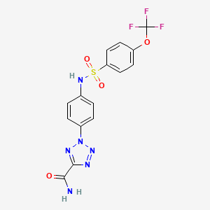 2-(4-(4-(trifluoromethoxy)phenylsulfonamido)phenyl)-2H-tetrazole-5-carboxamide