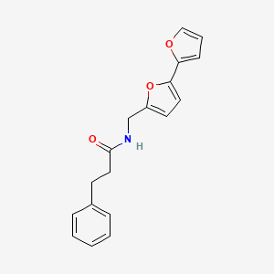 molecular formula C18H17NO3 B2627075 N-([2,2'-bifuran]-5-ylmethyl)-3-phenylpropanamide CAS No. 2034593-82-1
