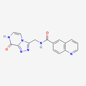 molecular formula C16H12N6O2 B2627078 N-((8-hydroxy-[1,2,4]triazolo[4,3-a]pyrazin-3-yl)methyl)quinoline-6-carboxamide CAS No. 2034596-53-5