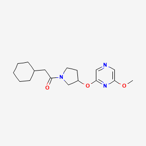 molecular formula C17H25N3O3 B2627082 2-Cyclohexyl-1-(3-((6-methoxypyrazin-2-yl)oxy)pyrrolidin-1-yl)ethanone CAS No. 2034254-64-1