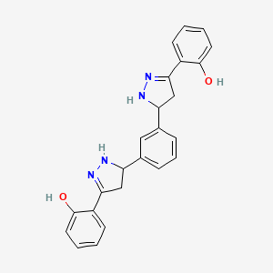 molecular formula C24H22N4O2 B2627123 2,2'-[1,3-Phenylenebis(4,5-dihydro-1H-pyrazole-5,3-diyl)]bis-phenol CAS No. 2097939-73-4