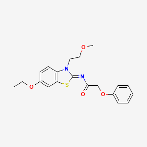 molecular formula C20H22N2O4S B2627126 (Z)-N-(6-ethoxy-3-(2-methoxyethyl)benzo[d]thiazol-2(3H)-ylidene)-2-phenoxyacetamide CAS No. 1005939-09-2